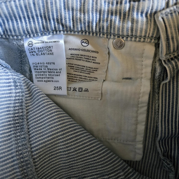 AG Adriano Goldschmied Isabelle Side Panel High Rise Straight Crop Jeans Size 25 - Picture 15 of 16